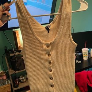 Tan Tank Top w/ Buttons